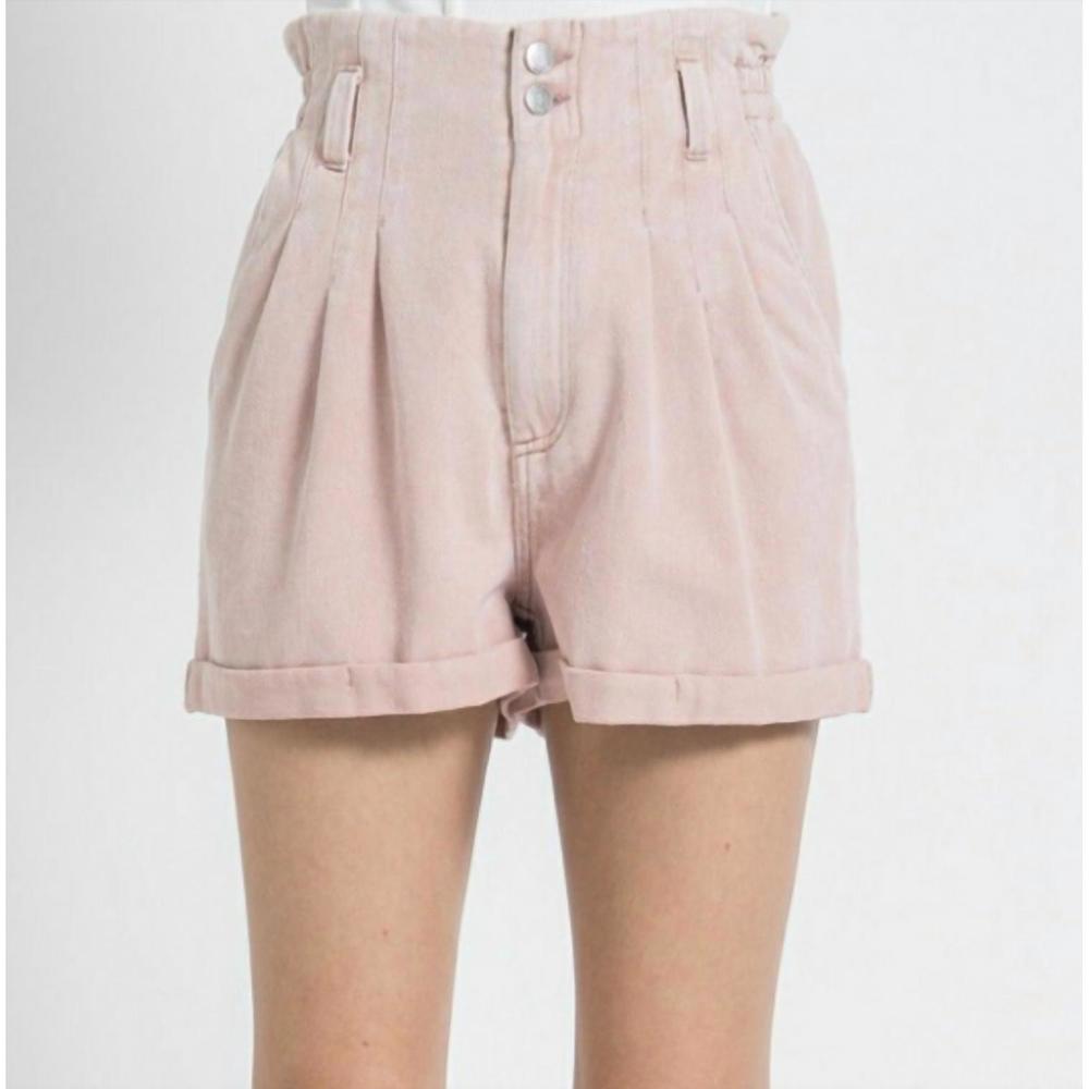 NEW AARON & AMBER paperbag short in pink